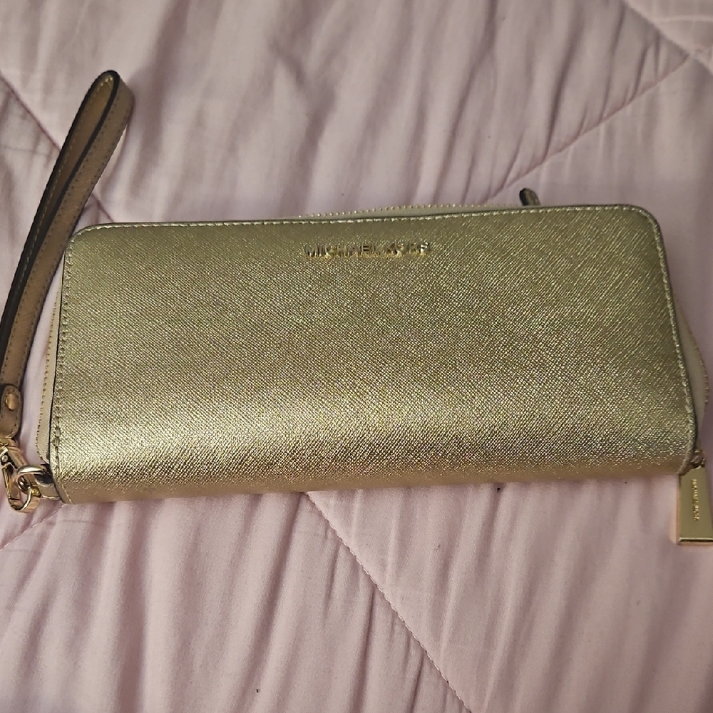 Michael Kors Metallic Gold Wristlet